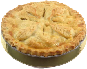 Golden Baked Apple Pie PNG Image