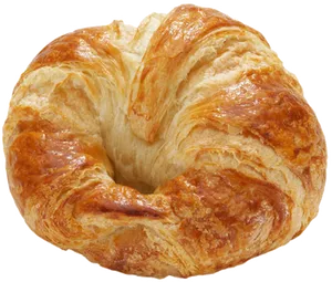 Golden Baked Croissant PNG Image