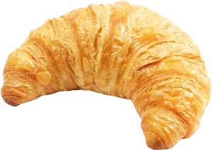 Golden Baked Croissant Isolated PNG Image