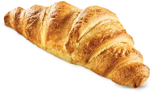 Golden Baked Croissant Isolated PNG Image