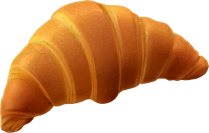 Golden Baked Croissant Isolated PNG Image