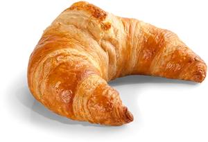 Golden Baked Croissant Isolated.png PNG Image