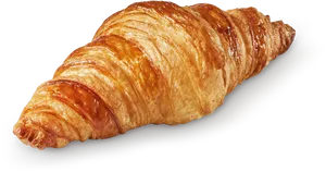 Golden Baked Croissant Transparent Background PNG Image