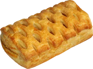 Golden Baked Lattice Pastry Bun PNG Image