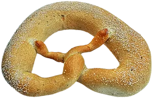 Golden Baked Pretzel Black Background PNG Image