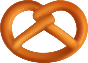 Golden Baked Pretzel Illustration PNG Image