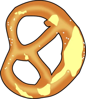 Golden Baked Pretzel Illustration.png PNG Image