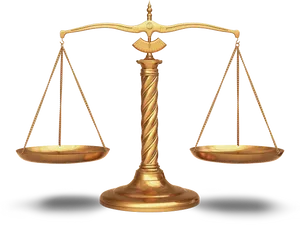 Golden Balance Scale PNG Image