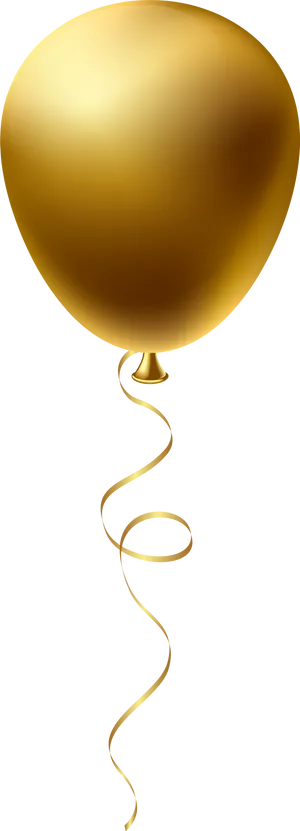 Golden Balloon Elegant Celebration PNG Image