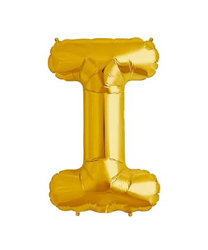 Golden Balloon Letter I PNG Image