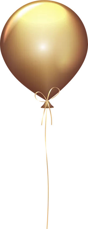 Golden Balloon Transparent Background PNG Image