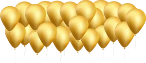 Golden Balloons Celebration Background PNG Image