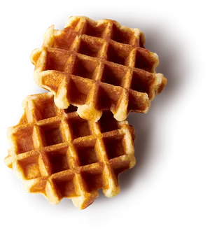 Golden Belgian Waffles Isolated PNG Image