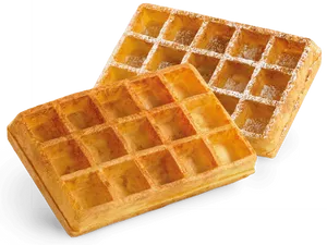 Golden Belgian Waffles Isolated.png PNG Image