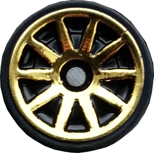 Golden Black Alloy Wheel PNG Image