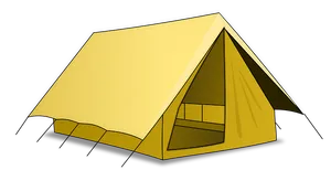 Golden Camping Tent Illustration PNG Image