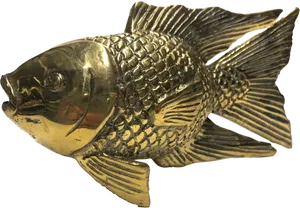 Golden Carp Sculpture.png PNG Image