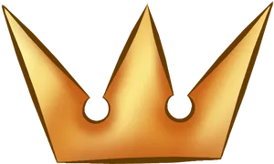 Golden Cartoon Crown Graphic PNG Image