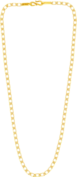 Golden Chain Necklace Transparent Background PNG Image