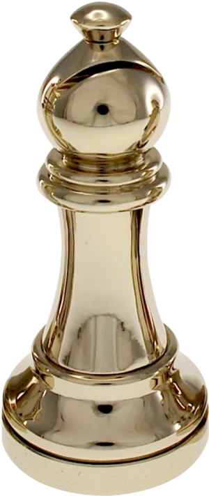 Golden Chess Piece Bishop PNG Image