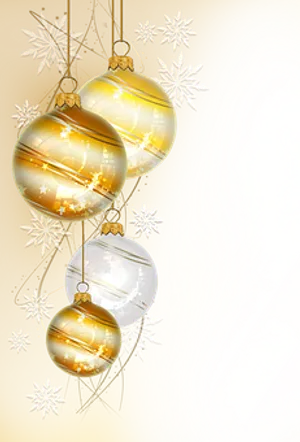 Golden Christmas Ornaments PNG