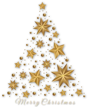 Golden Christmas Tree Design PNG Image