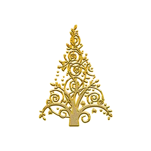 Golden Christmas Tree Design PNG Image