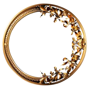 Golden Circle Border Design Png Yee PNG Image