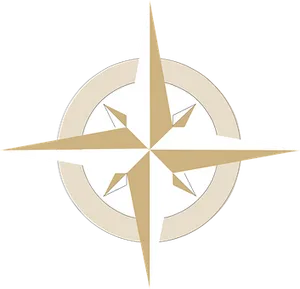 Golden Compass Rose Graphic PNG Image