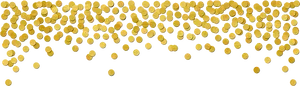 Golden Confetti Banner PNG Image