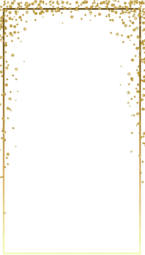 Golden Confetti Border Design PNG Image