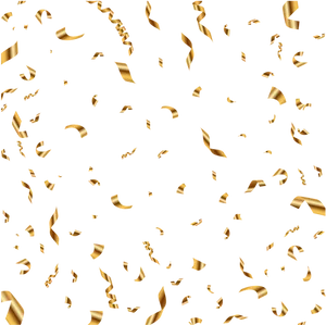 Golden Confetti Celebration Background PNG Image