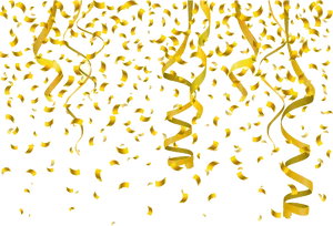 Golden Confetti Celebration PNG Image