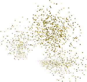 Golden Confetti Explosion PNG Image