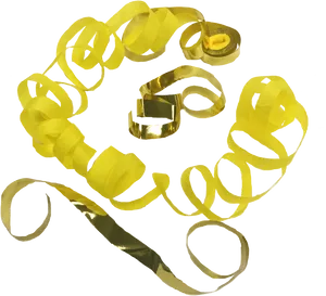 Golden Confetti Ribbons Black Background PNG Image