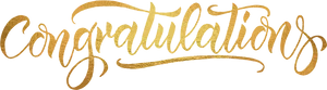 Golden Congratulations Script PNG Image