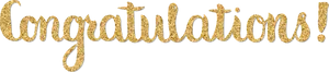 Golden Congratulations Text PNG Image