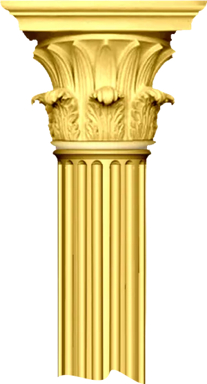 Golden Corinthian Column PNG Image