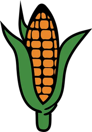 Golden Corn Ear Vector Illustration PNG Image