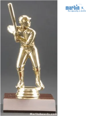 Golden Cricket Batsman Trophy PNG Image