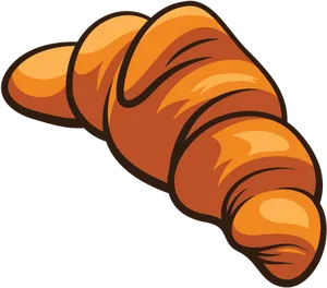 Golden Croissant Illustration PNG Image