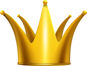 Golden Crown Illustration PNG Image