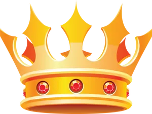 Golden Crown Vector Illustration PNG Image