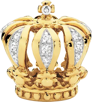 Golden Crownwith Diamonds PNG Image