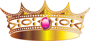 Golden Crownwith Precious Gem PNG Image