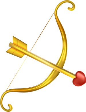 Golden Cupid Bowand Arrow PNG Image