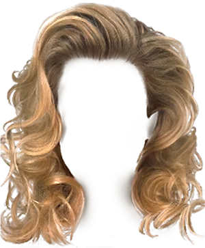 Golden Curls Hairstyle Silhouette PNG Image