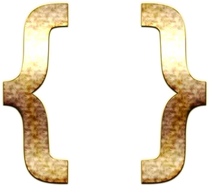 Golden Curly Bracket Graphic PNG Image