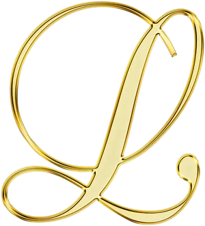 Golden Cursive Letter L PNG Image