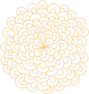 Golden Dahlia Outline Vector PNG Image